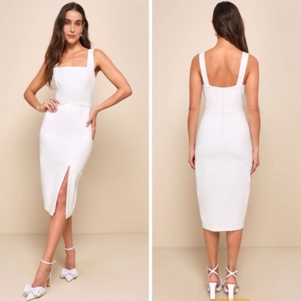 Lulu's White Spaghetti Strap Slip Dress